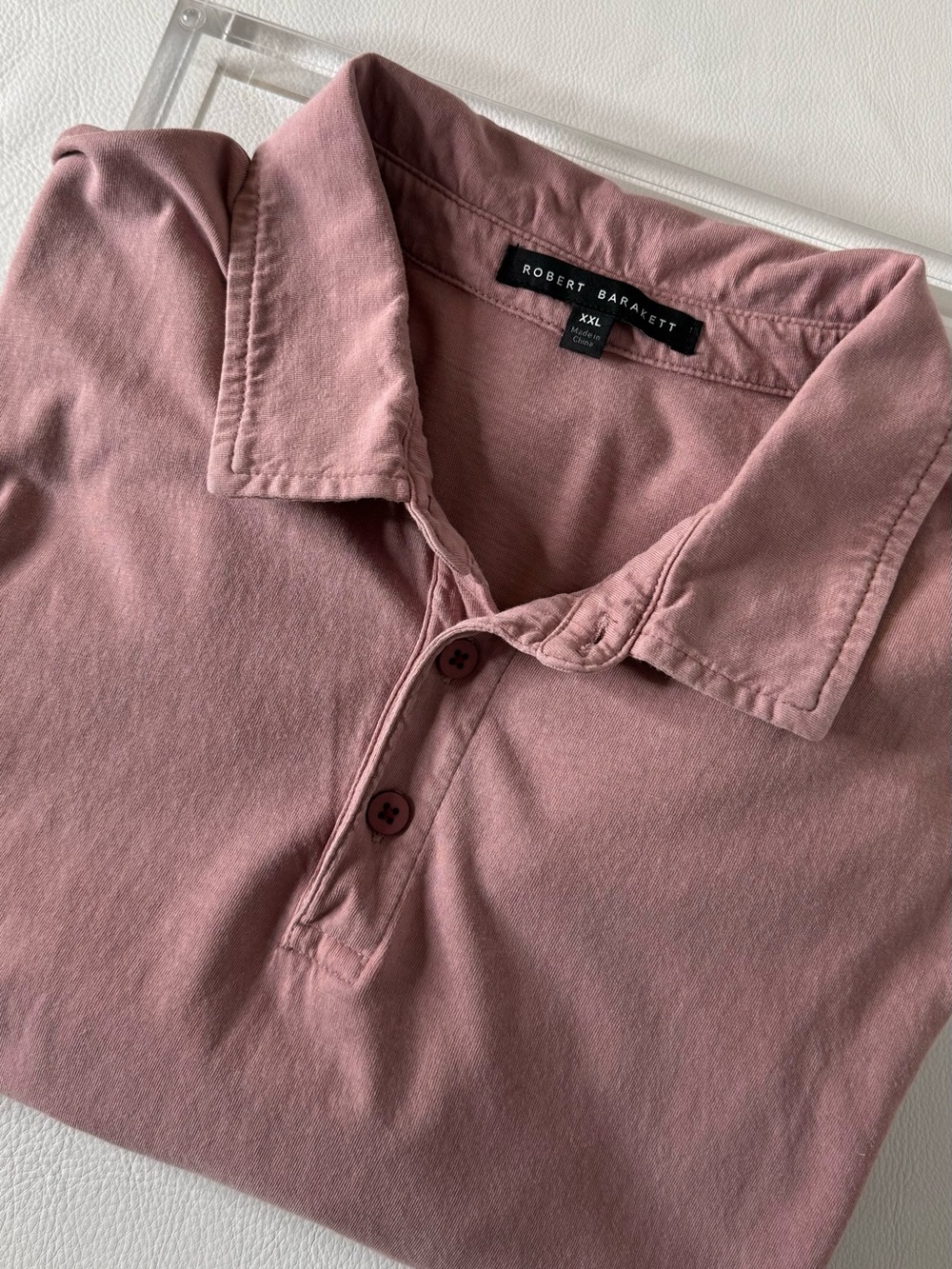 Robert Barakett Luxury Cotton Polo Shirt – Dusty Pink - Men’s XXL